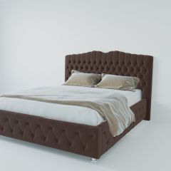 Кровать Нягань с ПМ 1800 (экокожа коричневая) в Талице - talica.mebel24.online | фото 2