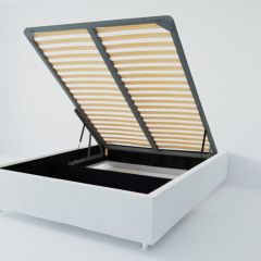 Кровать Подиум с ПМ 1600 (экокожа белая) в Талице - talica.mebel24.online | фото 2