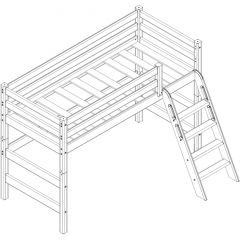 Кровать полувысокая с наклонной лестницей Соня (Вариант 6) в Талице - talica.mebel24.online | фото 3