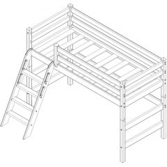 Кровать полувысокая с наклонной лестницей Соня (Вариант 6) в Талице - talica.mebel24.online | фото 4