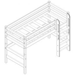 Кровать полувысокая с прямой лестницей Соня (Вариант 5) в Талице - talica.mebel24.online | фото 3