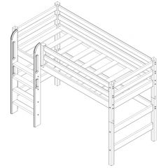 Кровать полувысокая с прямой лестницей Соня (Вариант 5) в Талице - talica.mebel24.online | фото 4