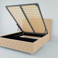 Кровать Нягань с ПМ 1200 (экокожа бежевая) в Талице - talica.mebel24.online | фото