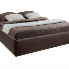 Кровать Подиум с ПМ 1400 (экокожа коричневая) в Талице - talica.mebel24.online | фото 1
