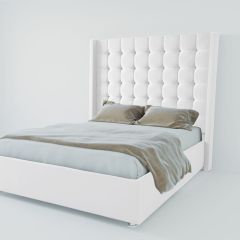 Кровать Венеция ЛЮКС с ПМ 1200 (экокожа белая) в Талице - talica.mebel24.online | фото 2