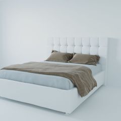 Кровать Венеция с ПМ 1800 (экокожа белая) в Талице - talica.mebel24.online | фото 2