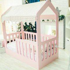 Кровать-домик без ящика 800*1600 (Розовый) в Талице - talica.mebel24.online | фото
