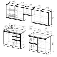 Кухонный гарнитур Адажио мега 2500 мм в Талице - talica.mebel24.online | фото 2