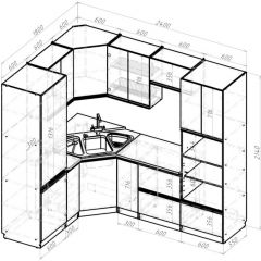 Кухонный гарнитур Амели оптима 1800х2400 мм в Талице - talica.mebel24.online | фото 2