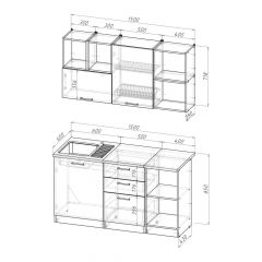 Кухонный гарнитур Лариса нормал 3 1500 мм в Талице - talica.mebel24.online | фото 2