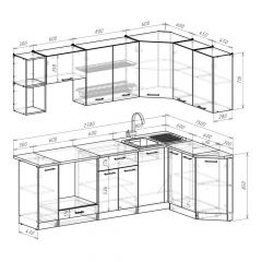 Кухонный гарнитур Лариса прайм 5 2300х1500 мм в Талице - talica.mebel24.online | фото 2