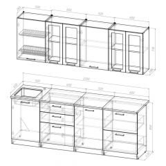 Кухонный гарнитур Лоретта компакт 2200 мм в Талице - talica.mebel24.online | фото 2