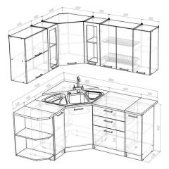 Кухонный гарнитур Лоретта оптима 1500х1800 мм в Талице - talica.mebel24.online | фото 2