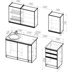 Кухонный гарнитур Ноктюрн стандарт 1600 мм в Талице - talica.mebel24.online | фото 2
