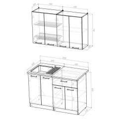 Кухонный гарнитур Ольга лайт 1 1200 мм в Талице - talica.mebel24.online | фото 2