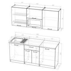 Кухонный гарнитур Ольга макси 1 1800 мм в Талице - talica.mebel24.online | фото 2