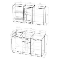 Кухонный гарнитур Ольга медиум 1 1400 мм в Талице - talica.mebel24.online | фото 2