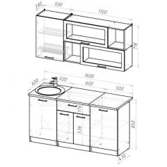 Кухонный гарнитур Паола стандарт 1600 мм в Талице - talica.mebel24.online | фото 2