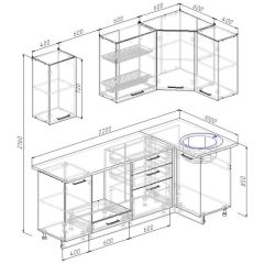 Кухонный гарнитур угловой Бланка 2200х1000 (Стол. 26мм) в Талице - talica.mebel24.online | фото 3