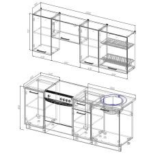 Кухонный гарнитур Вегас 2000 (Стол. 26мм) в Талице - talica.mebel24.online | фото 3