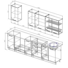 Кухонный гарнитур Вегас 2800 (Стол. 26мм) в Талице - talica.mebel24.online | фото 2