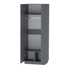 Квадро ШК-1 Шкаф 2дв. (ЛДСП графит) в Талице - talica.mebel24.online | фото 2