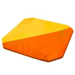 Мат гимнастический 1,3x1,3x0,05м складной скошенные углы цв.оранжевый-желтый в Талице - talica.mebel24.online | фото 1