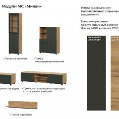 МИЛАН Гостиная (Дуб Золотой/Олива софт) модульная в Талице - talica.mebel24.online | фото 2
