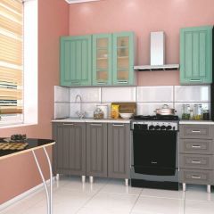Модульная кухня Луксор серый-бирюза в Талице - talica.mebel24.online | фото