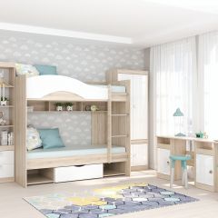 Подростковая Галактика (Дуб Сонома/Белый глянец) в Талице - talica.mebel24.online | фото 2