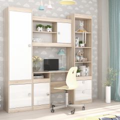 Подростковая Галактика (Дуб Сонома/Белый глянец) в Талице - talica.mebel24.online | фото 5