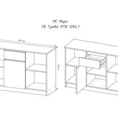 МОРИ МТВ1204.1 Тумба под ТВ (графит) в Талице - talica.mebel24.online | фото 3