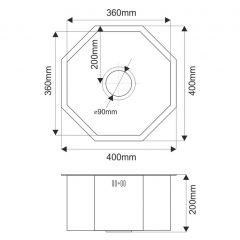 Мойка D400B Octavia MELANA Profline 1,2/200 ГРАФИТ врезная фигурная D400B в Талице - talica.mebel24.online | фото 3