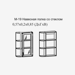Париж №19 Навесная полка с зеркалом (ясень шимо свет/серый софт премиум) в Талице - talica.mebel24.online | фото 2