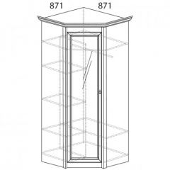 Шкаф угловой №641 "Флоренция" Фасад глухой (угол 871*871) Дуб оксфорд в Талице - talica.mebel24.online | фото 2