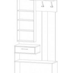 ИНФИНИТИ Прихожая секция с зеркалом (Дуб вотан/белый) в Талице - talica.mebel24.online | фото 2