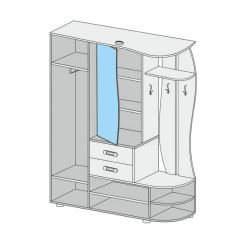 Прихожая Иннэс-1 вариант-1.6 Правая (венге/дуб белфорт) в Талице - talica.mebel24.online | фото 2