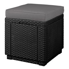 Пуфик Куб с подушкой (Cube with cushion) графит - прохладный серый в Талице - talica.mebel24.online | фото
