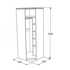 Шкаф 1-но дверный угловой Ольга-13 (840*840) в Талице - talica.mebel24.online | фото 2