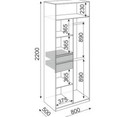 Шкаф 2 двери Глэдис М22 (ЯШС/Белый) в Талице - talica.mebel24.online | фото 3