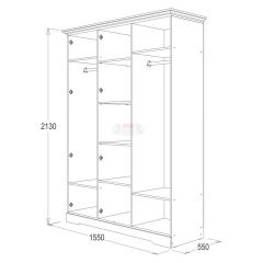 Шкаф 3-х дверный для одежды и белья Ольга-12 ЛДСП в Талице - talica.mebel24.online | фото 2