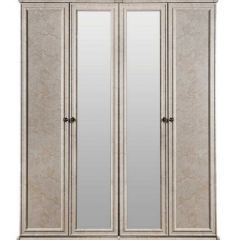 Шкаф 4-х створчатый (1+2+1) с зеркалом Афина (крем корень) в Талице - talica.mebel24.online | фото