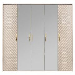 Шкаф 5-ти ств с зеркалами Lara (бежевый глянец) в Талице - talica.mebel24.online | фото 2