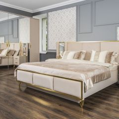 Шкаф 5-ти ств с зеркалами Lara (бежевый глянец) в Талице - talica.mebel24.online | фото 4