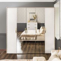 Шкаф 5-ти ств с зеркалами Lara (белый глянец) в Талице - talica.mebel24.online | фото 4