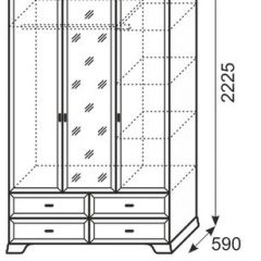 Шкаф для одежды без зеркал 3-х дв Венеция 1 бодега в Талице - talica.mebel24.online | фото 4