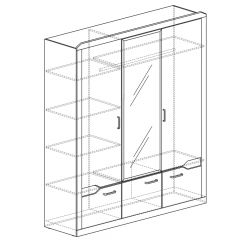 Шкаф для платья и белья 3-дверный № 310 Ронда в Талице - talica.mebel24.online | фото 2