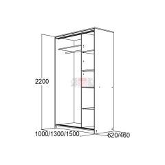 МИРАЖ 10.2 (620) Шкаф для платья и белья в Талице - talica.mebel24.online | фото 2