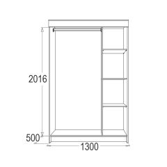 МИРАЖ 11 (1300) Шкаф для платья и белья в Талице - talica.mebel24.online | фото 2
