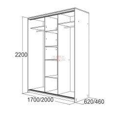 МИРАЖ 17.1 (620) 1 зеркало Шкаф для платья и белья в Талице - talica.mebel24.online | фото 5